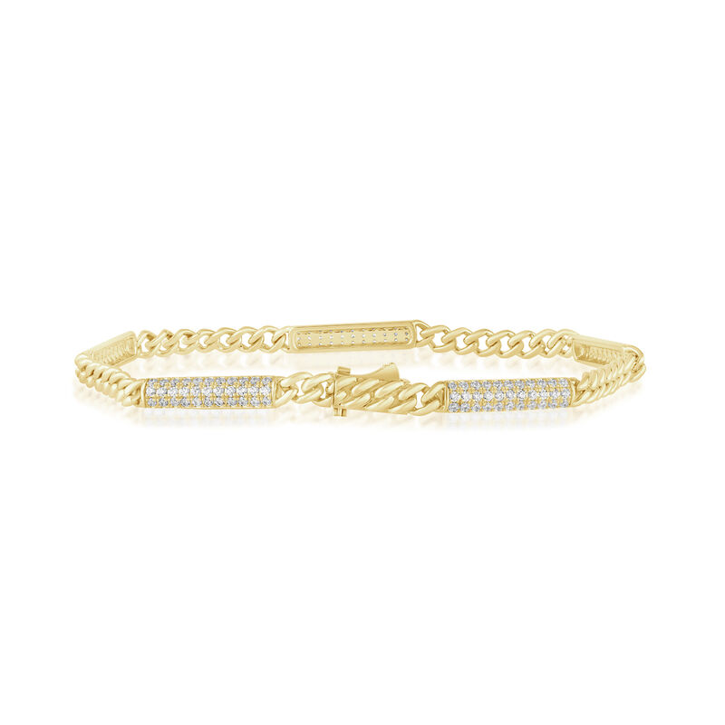Lab Grown Diamond 1 1/2ctw. Link Bracelet in Gold Plated Sterling Silver image number null